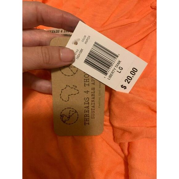 Thread 4 Thoughts Orange Racer Back Top Size Large - Picture 4 of 9